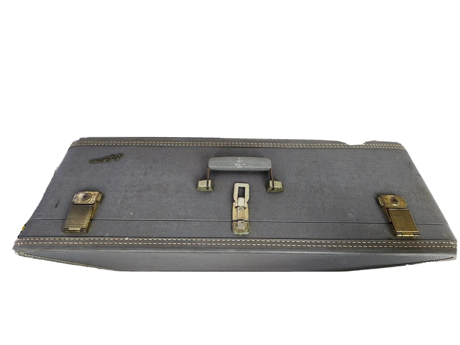 Vintage Lady Baltimore Suitcase 29″x18″x8.5″ Luggage with Key Gray