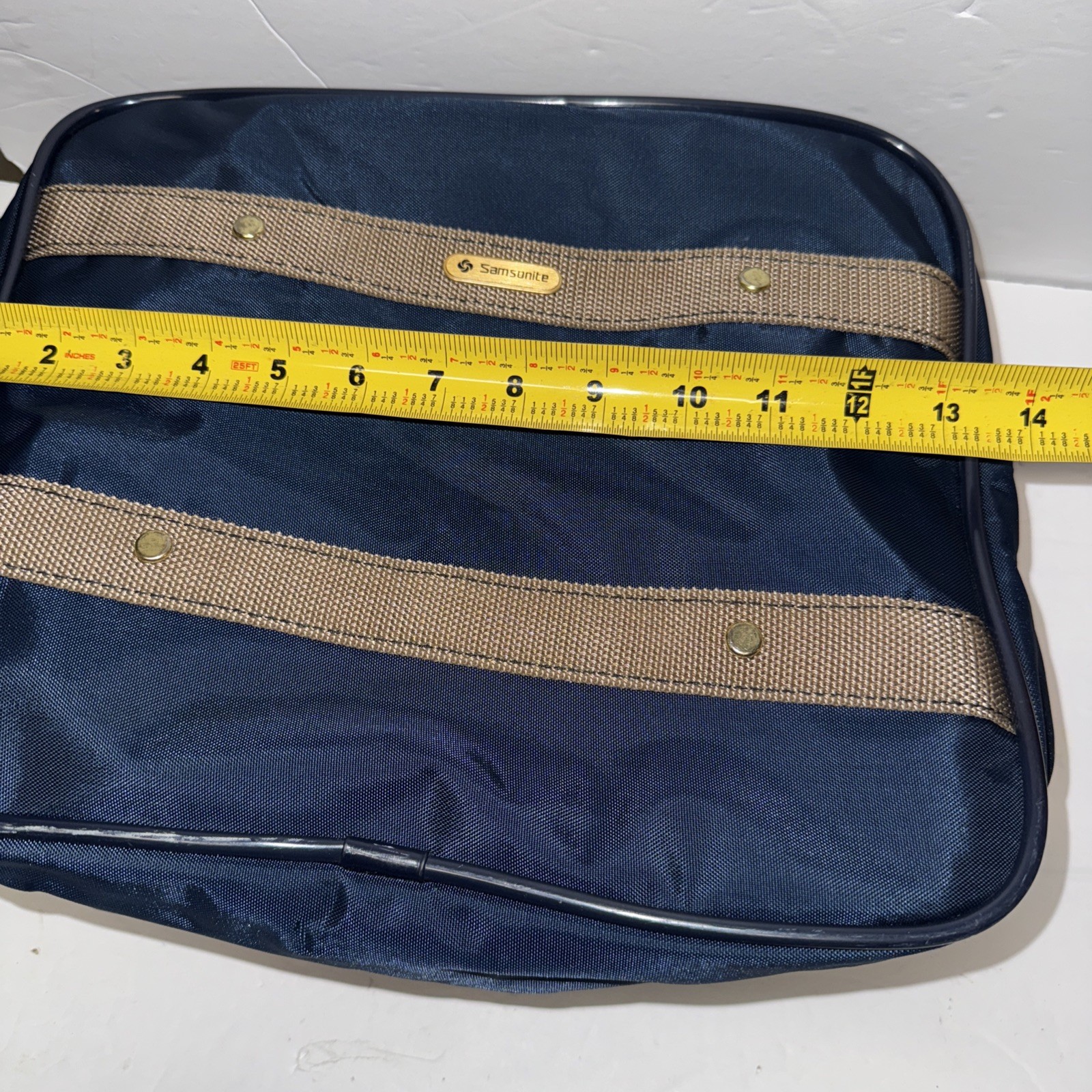Vtg Samsonite Carrypak 78 Carry On Shoulder Messenger Bag Blue/Brown Pre Owned