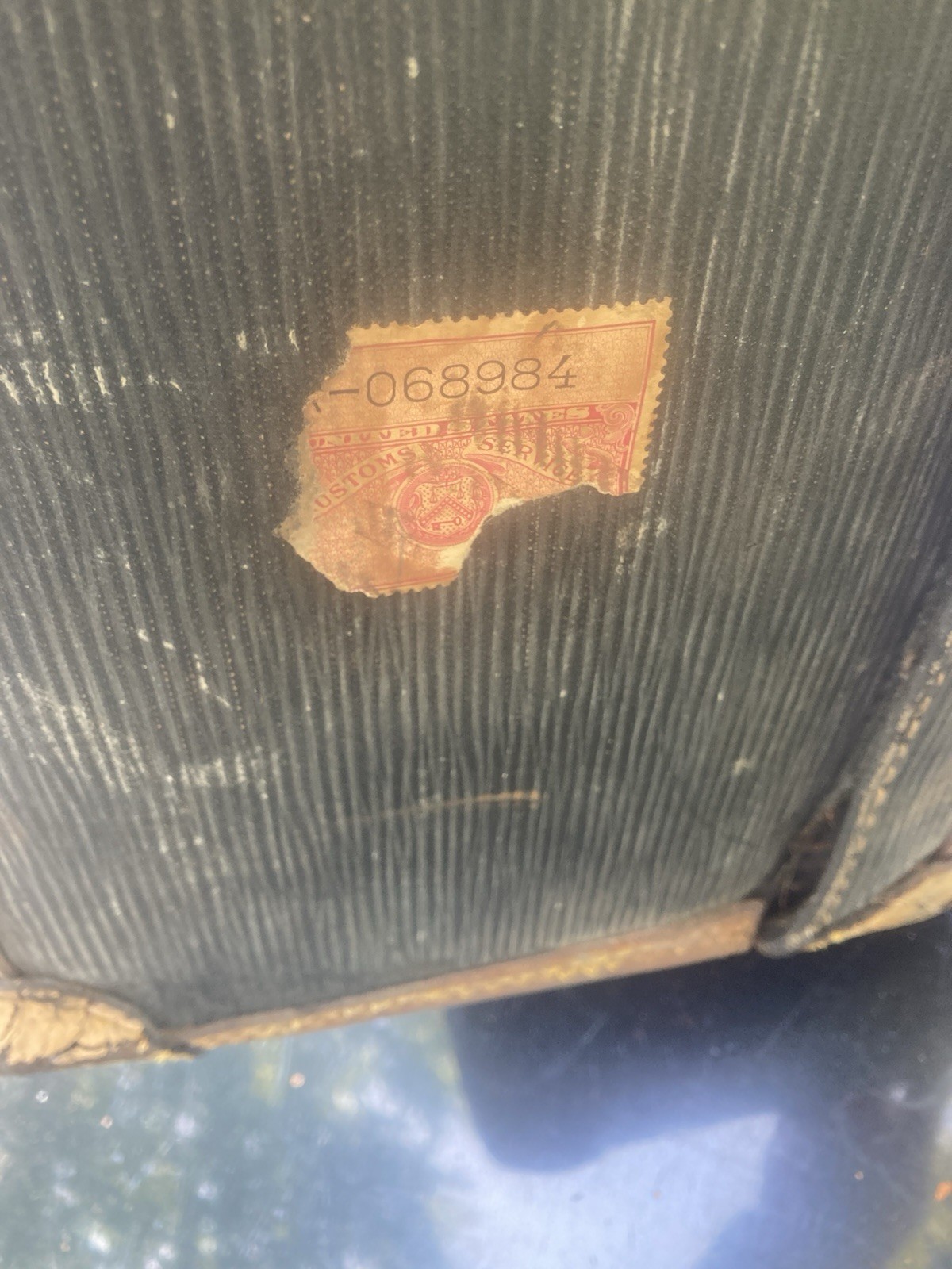 Antique European Travel Suitcase W Luggage Tags 1900-1930s Well Traveled