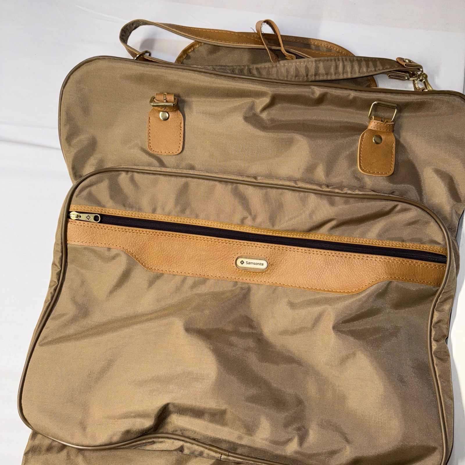Vintage Samsonite Garment Bag w/ Hangers and Hook Tan Brown Special Edition