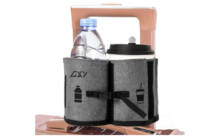 Suitcase Travel Cup Holder Luggage Two Coffee Mugs Portable Universal Traveler