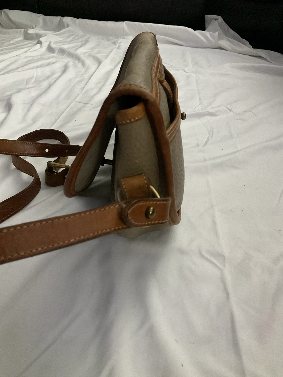 Dooney & Bourke Equestrian Saddle Crossbody Bag Taupe Tan
