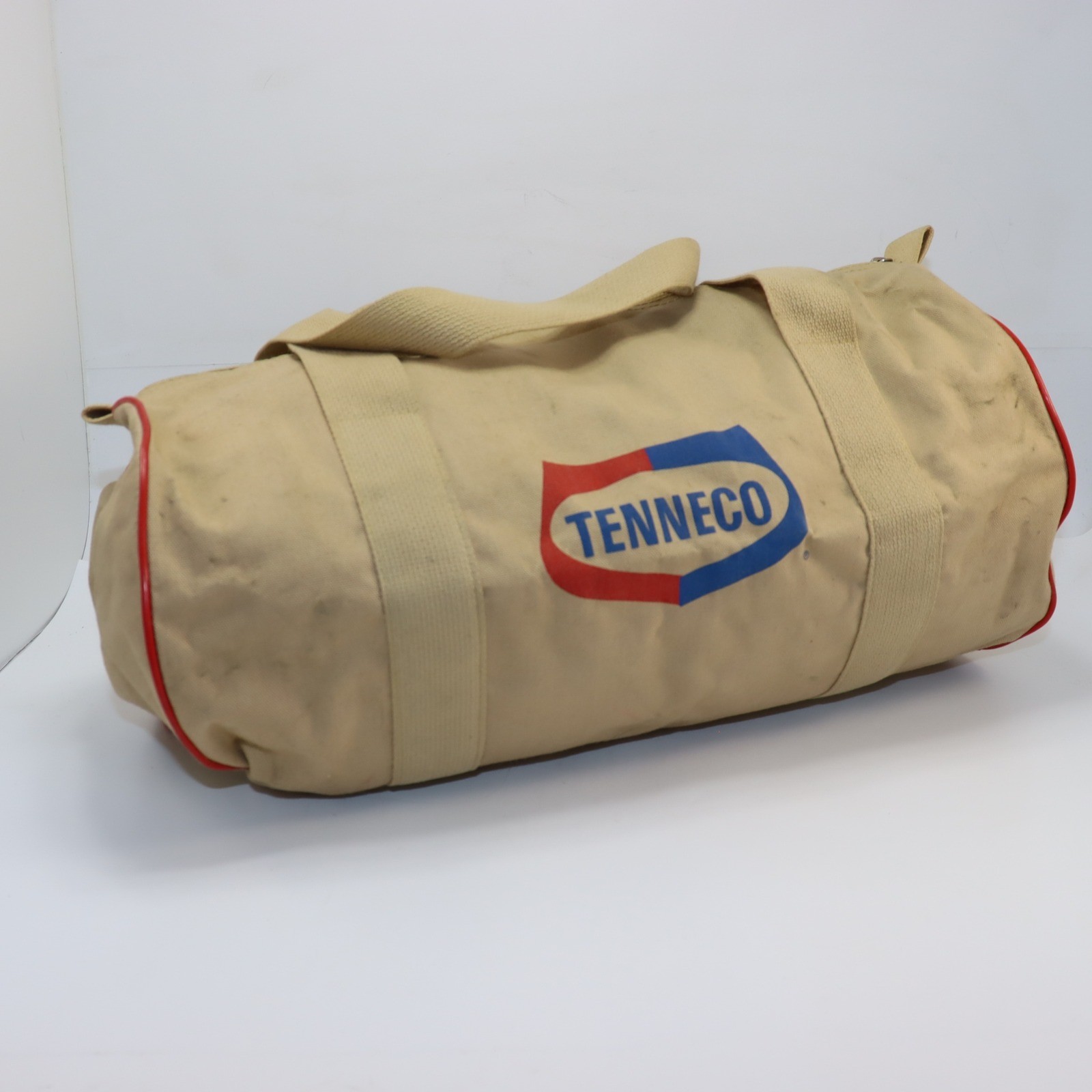 Tenneco Duffle Bag Medium Tan Unisex Vintage Canvas Travel Luggage