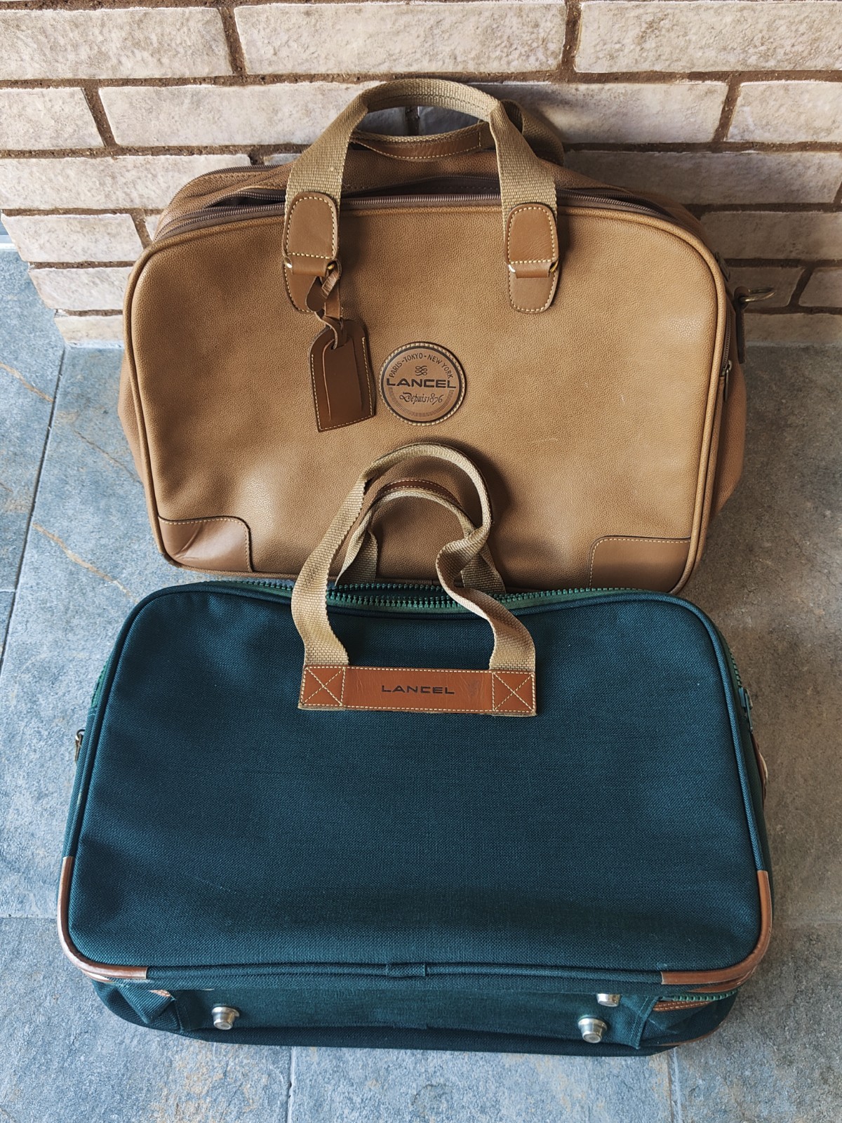 Set of 2 rare vintage Lancel Paris travel bags