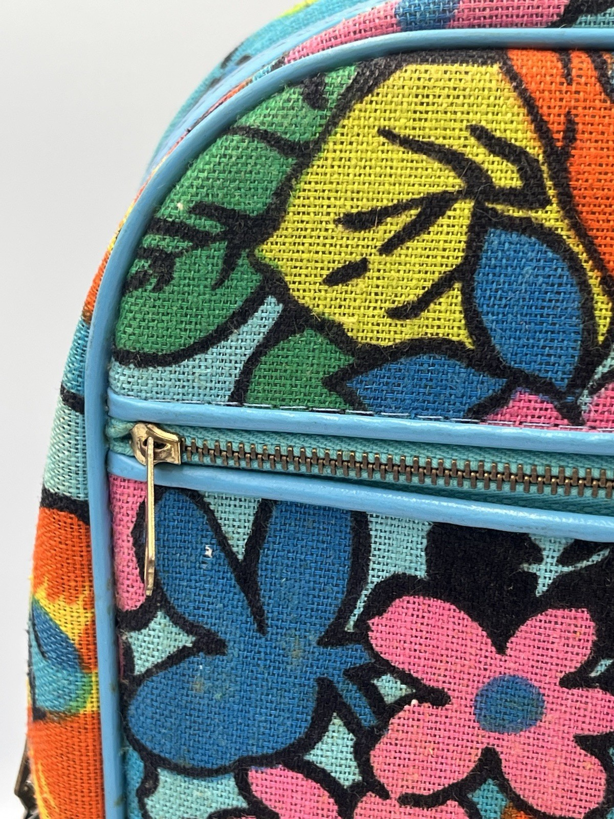 Retro Groovy Mod Flowers Suitcase Carry On Travel Hippie Boho MCM Canvas 1960’s