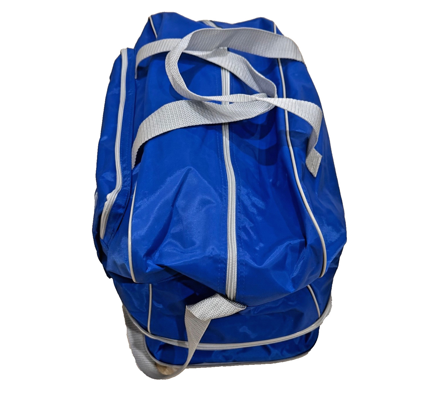 American Express Vintage Expandable Duffle/Gym Bag/Handles/Shoulder Strap Blue