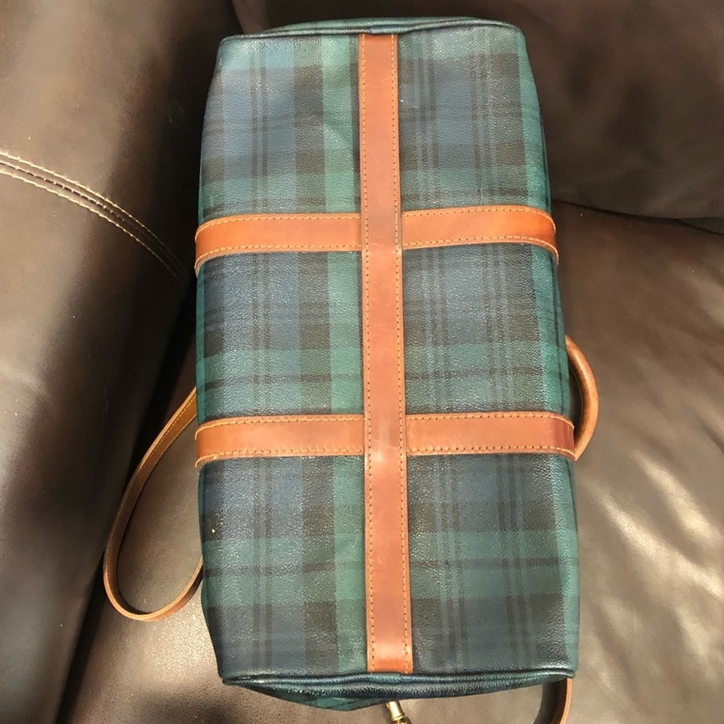 RALPH LAUREN Black Watch Plaid Boston Weekend Travel Duffle Doctors Bag 40cm