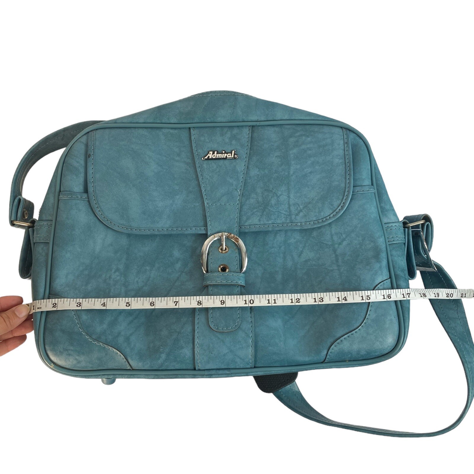 Admiral Tourister Vintage Carry-On Tote Overnight Travel Bag Blue B72Q