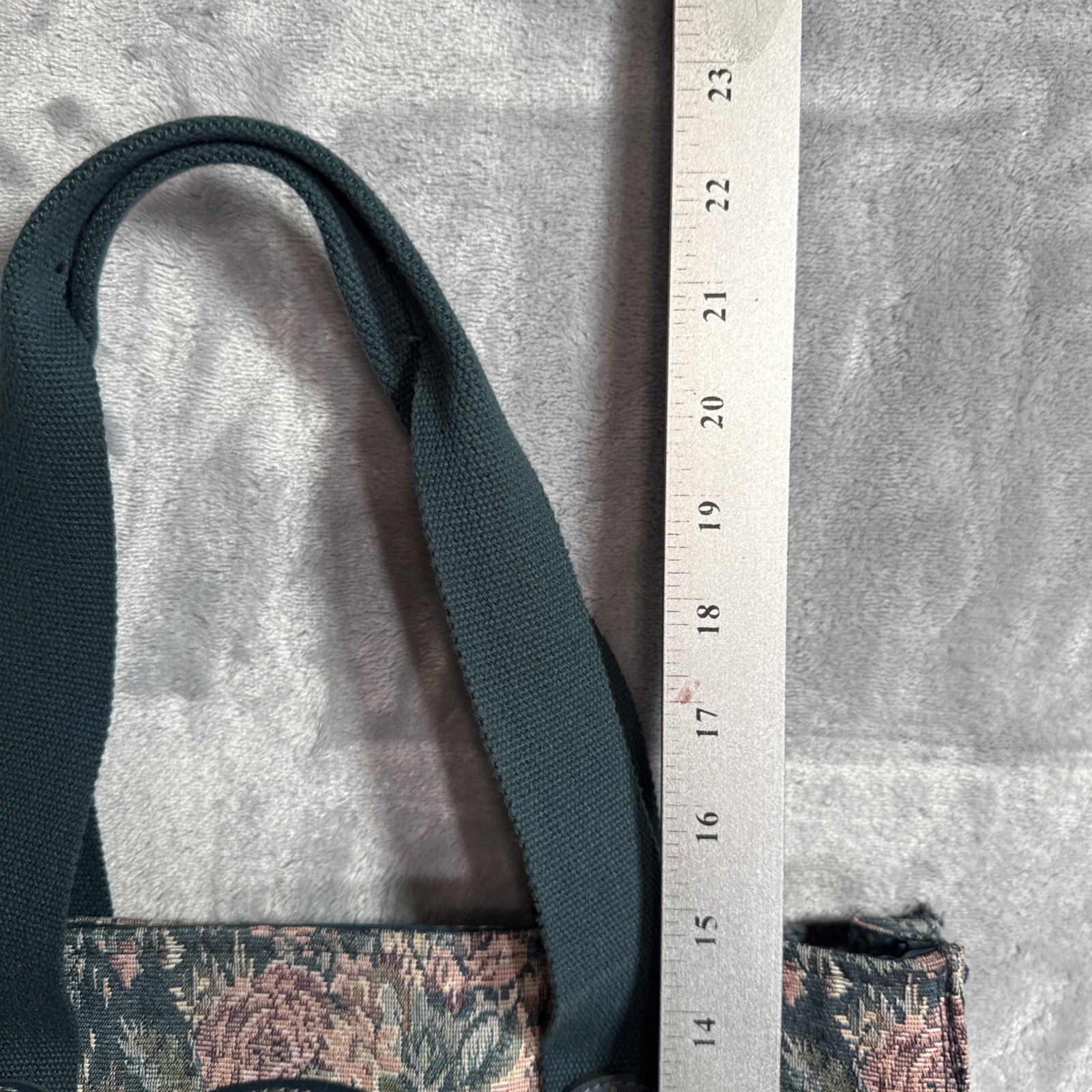 Vintage Tapestry Floral Bag English Pink Rose Blue Tote Shopper Travel Purse
