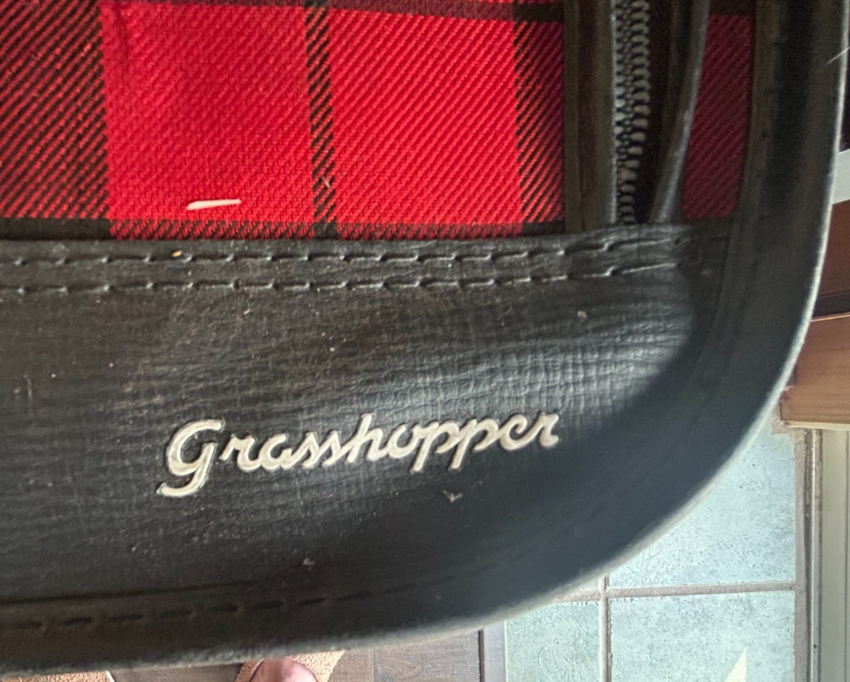 Grasshopper Suitcase Red Black Yellow Tartan Plaid Zip Luggage 23″ x 17.5″x 5″
