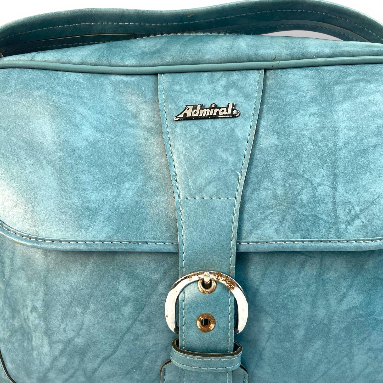 Admiral Tourister Vintage Carry-On Tote Overnight Travel Bag Blue B72Q