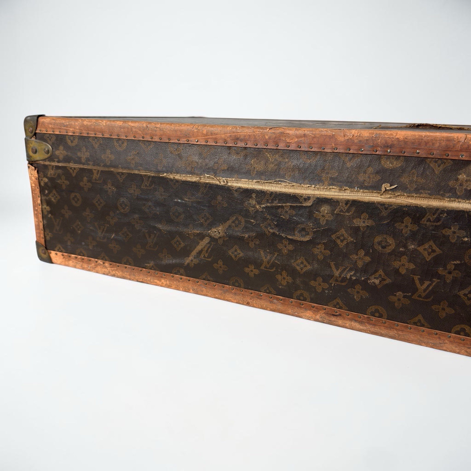 Antique Louis Vuitton Monogram Travel Trunk Suitcase W Insert Circa 1930s