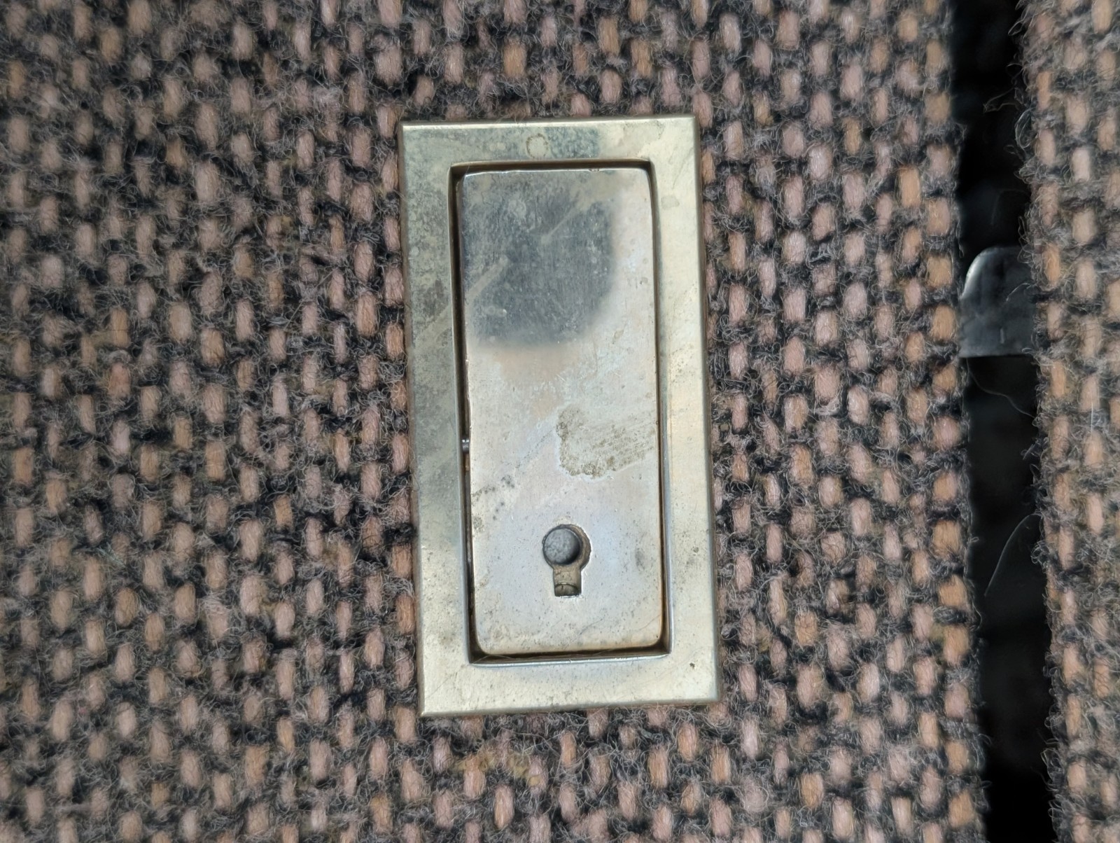 Vintage Hartman Tweed & Leather Suitcase Luggage With Key Toilet Fabric Inside