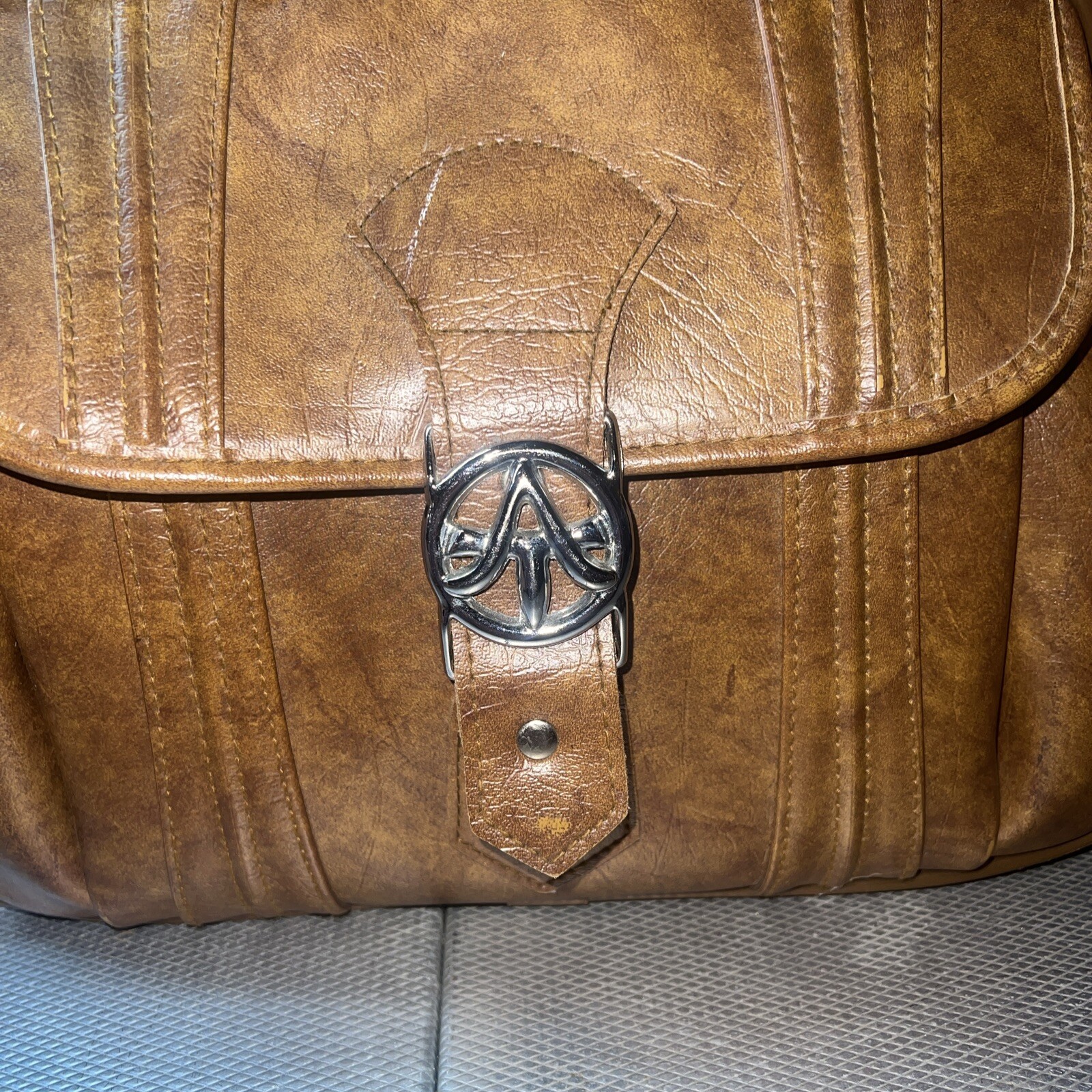American Tourister 1975 Vintage Leather Carry-On Zip Shoulder Bag Brown No Key