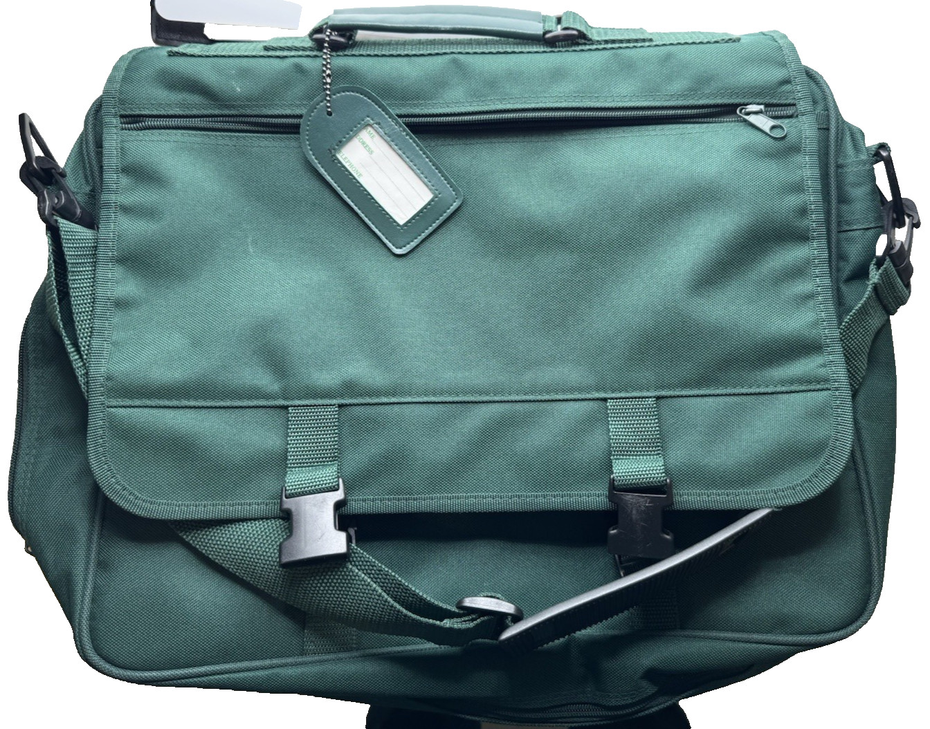 Green Computer Travel Luggage Bag w/ Strap 12 x 17 Zip
