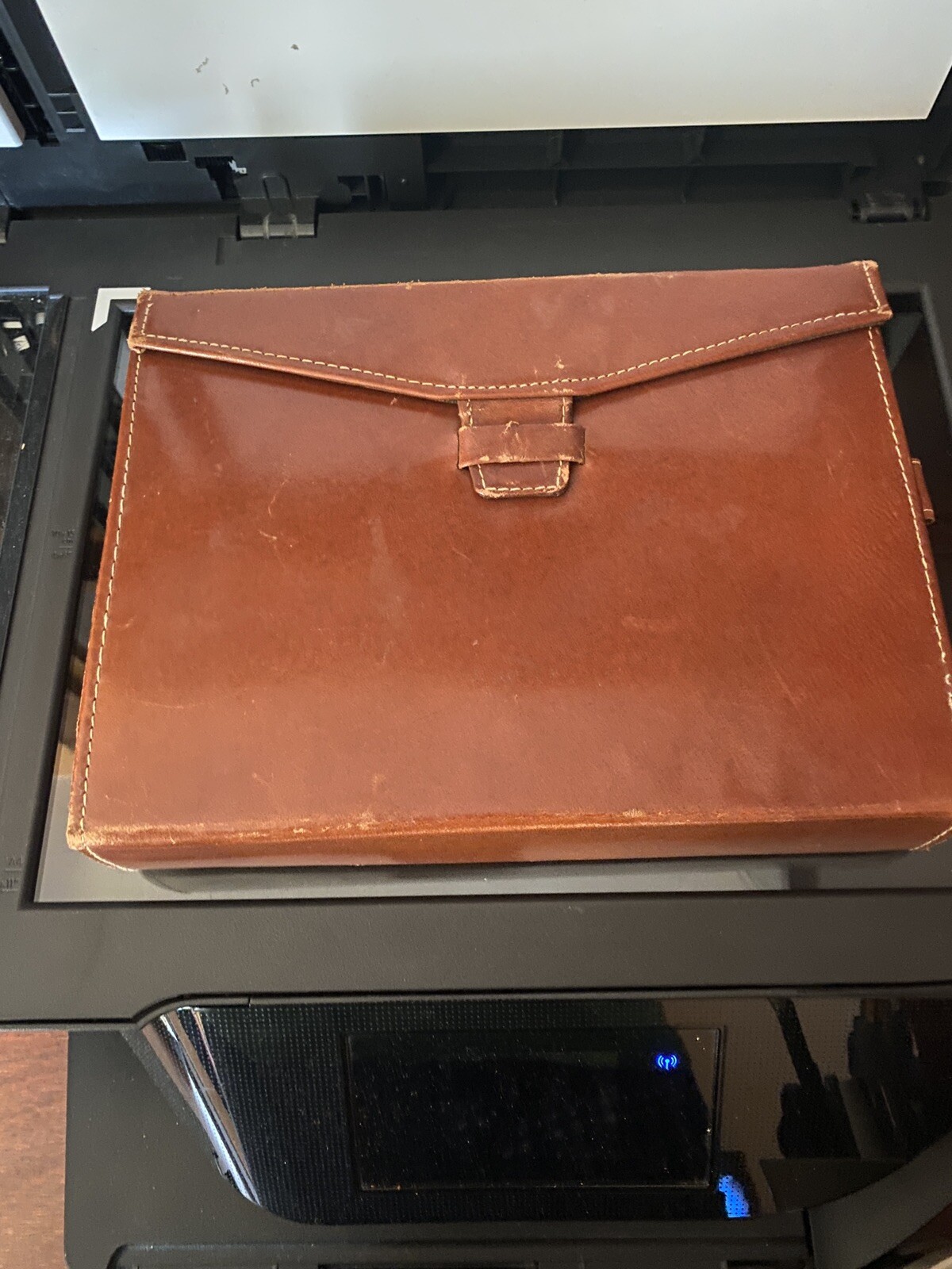 Vintage SWANK Leather Toiletry Case With Accessories Very RARE Square Shaped
