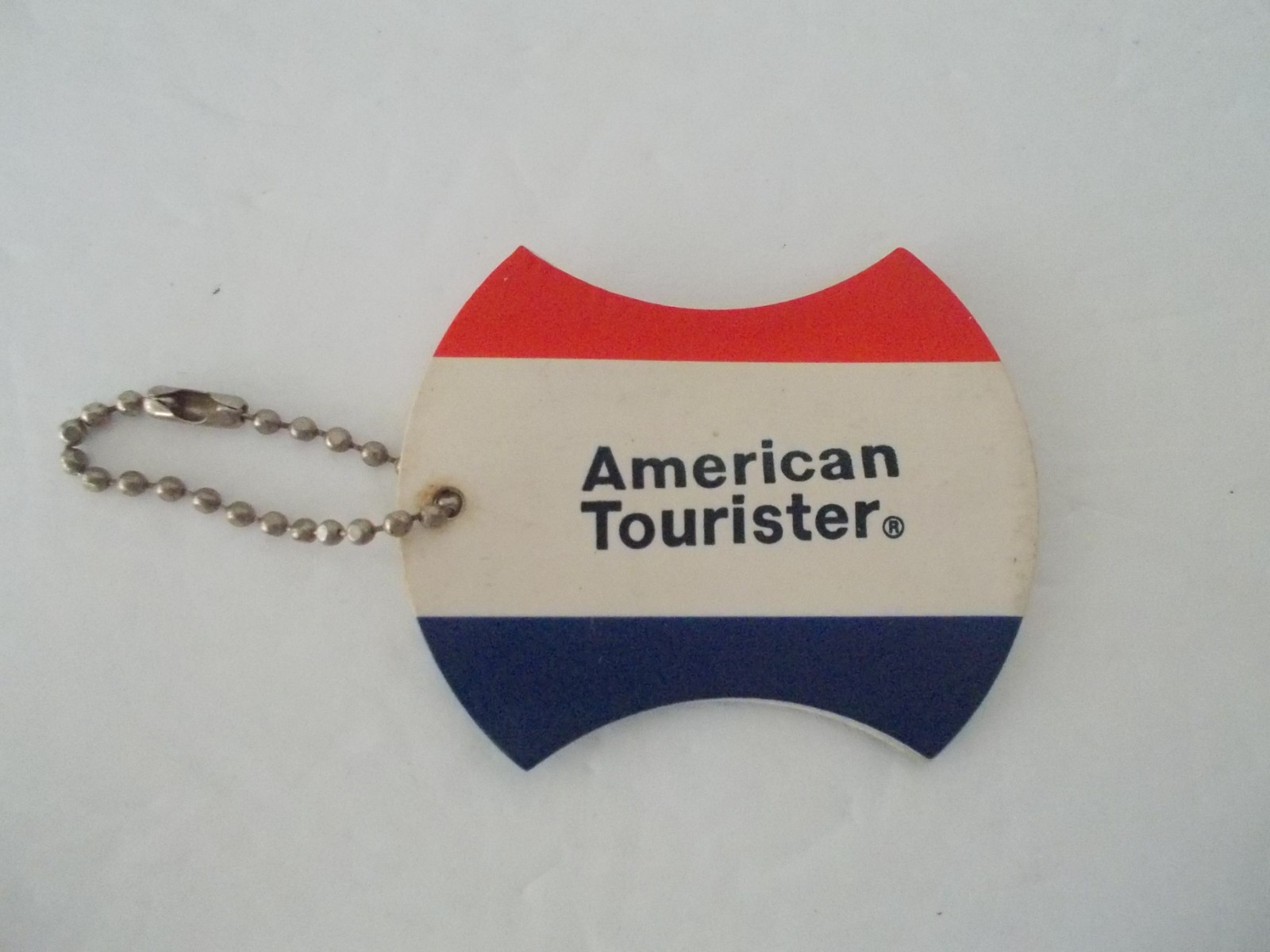 VTG 1970’S Red White Blue AMERICAN TOURISTER Luggage Suitcase Tag