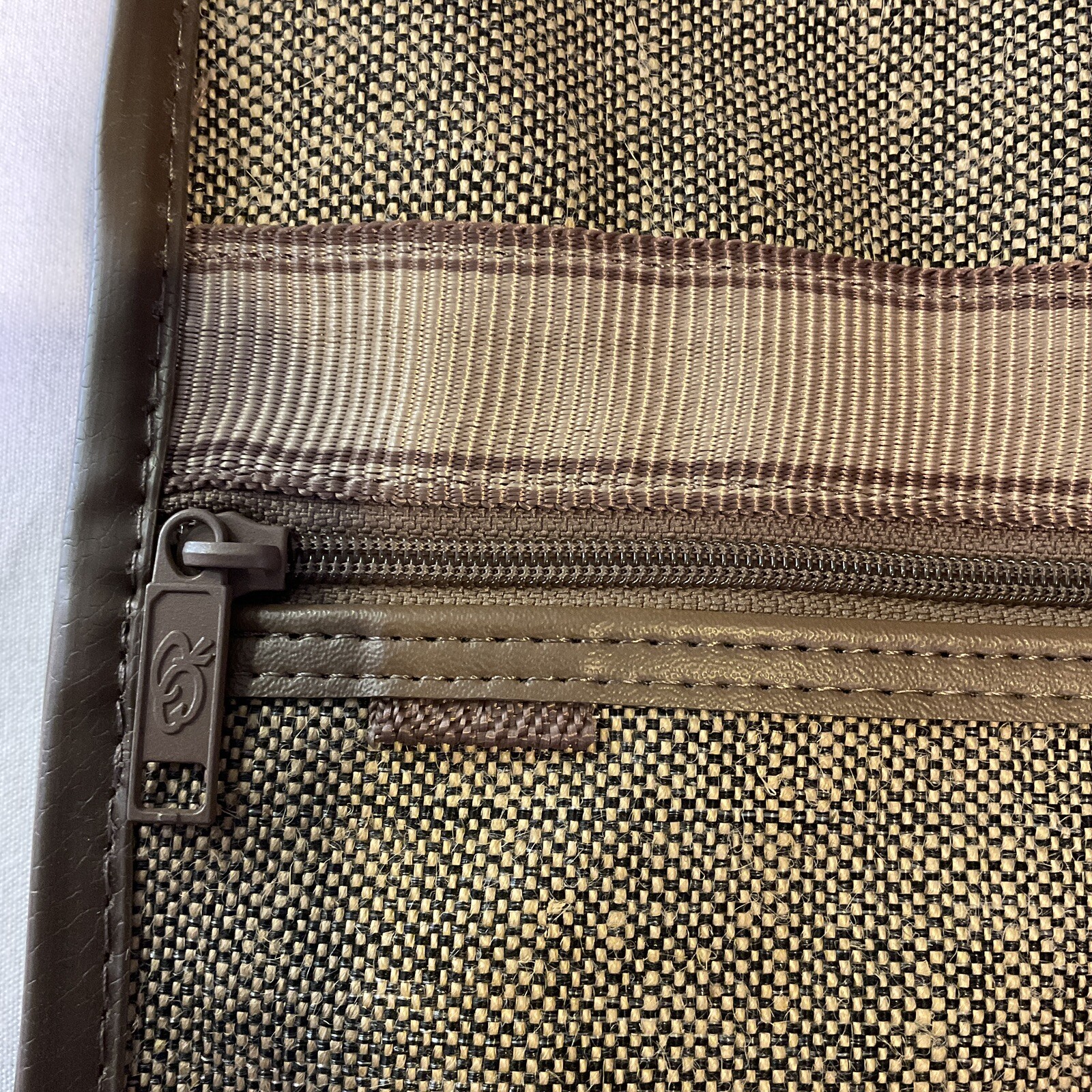 VTG 80’s Oscar De La Renta Tan Tweed Folding Garment Bag Designer Luggage NWT