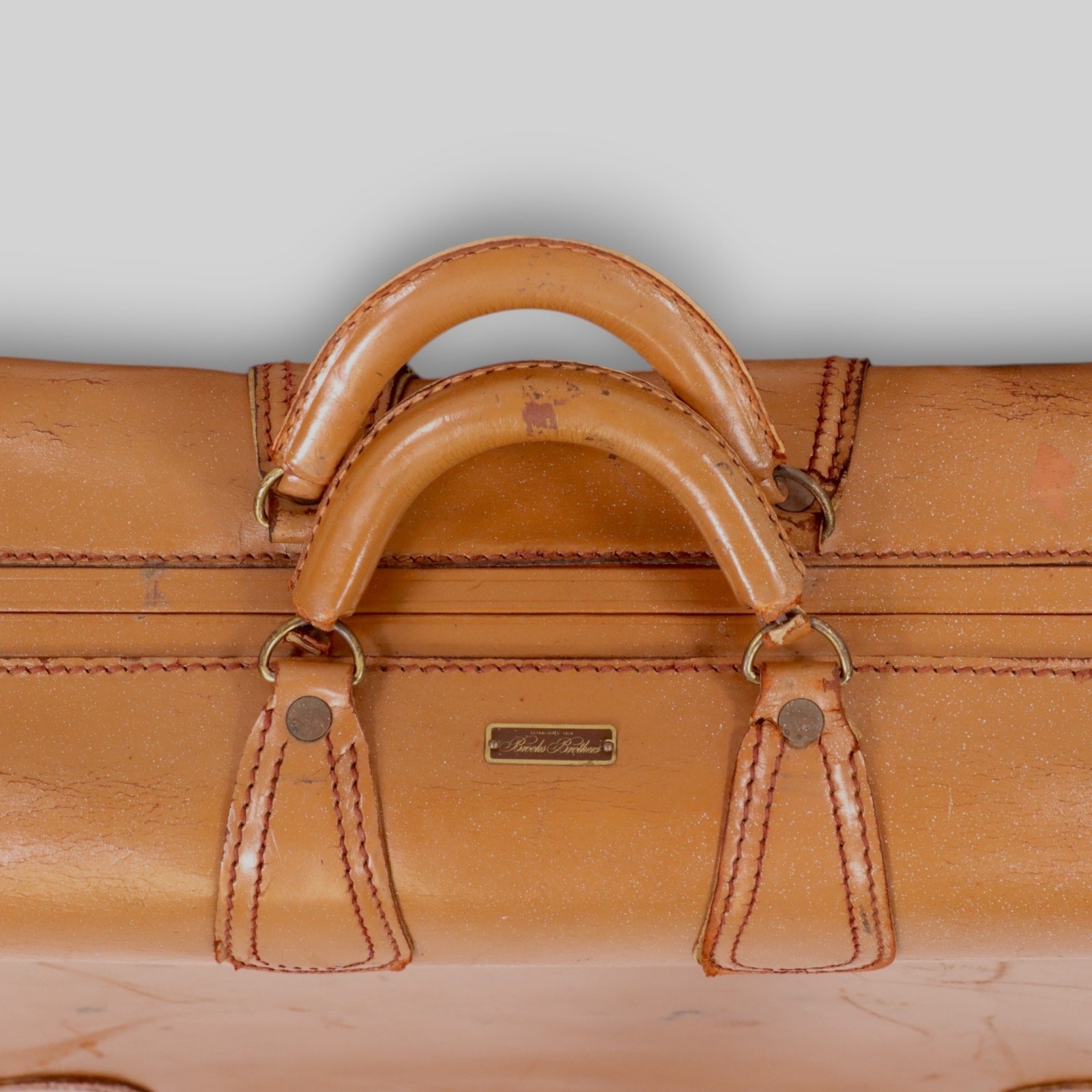 Brooks Brothers Cowhide Leather Suitcase 25x18x8 England Peal Co Vintage 1950’s