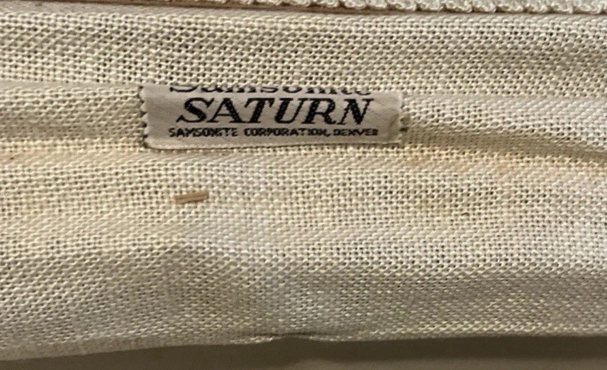 Samsonite Vintage 1950 Luggage Suitcase World Traveler White Cream Swirl