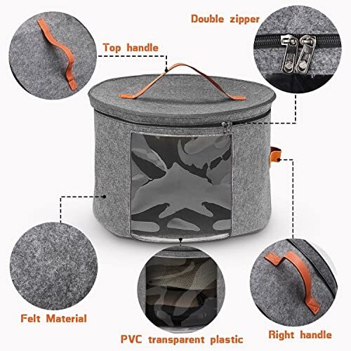 Hat BoxHat Storage BoxStackable Round Brim Hats Organizer Container for Close…