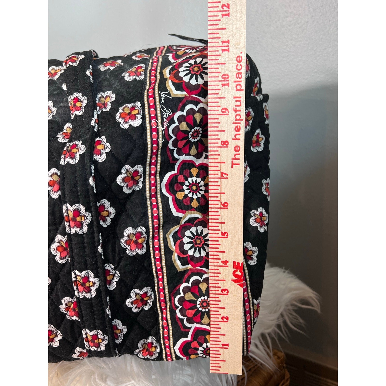 Vera Bradley Pirouette Ribbons Extra Large Bag Duffle Red Black Vtg XL Retired