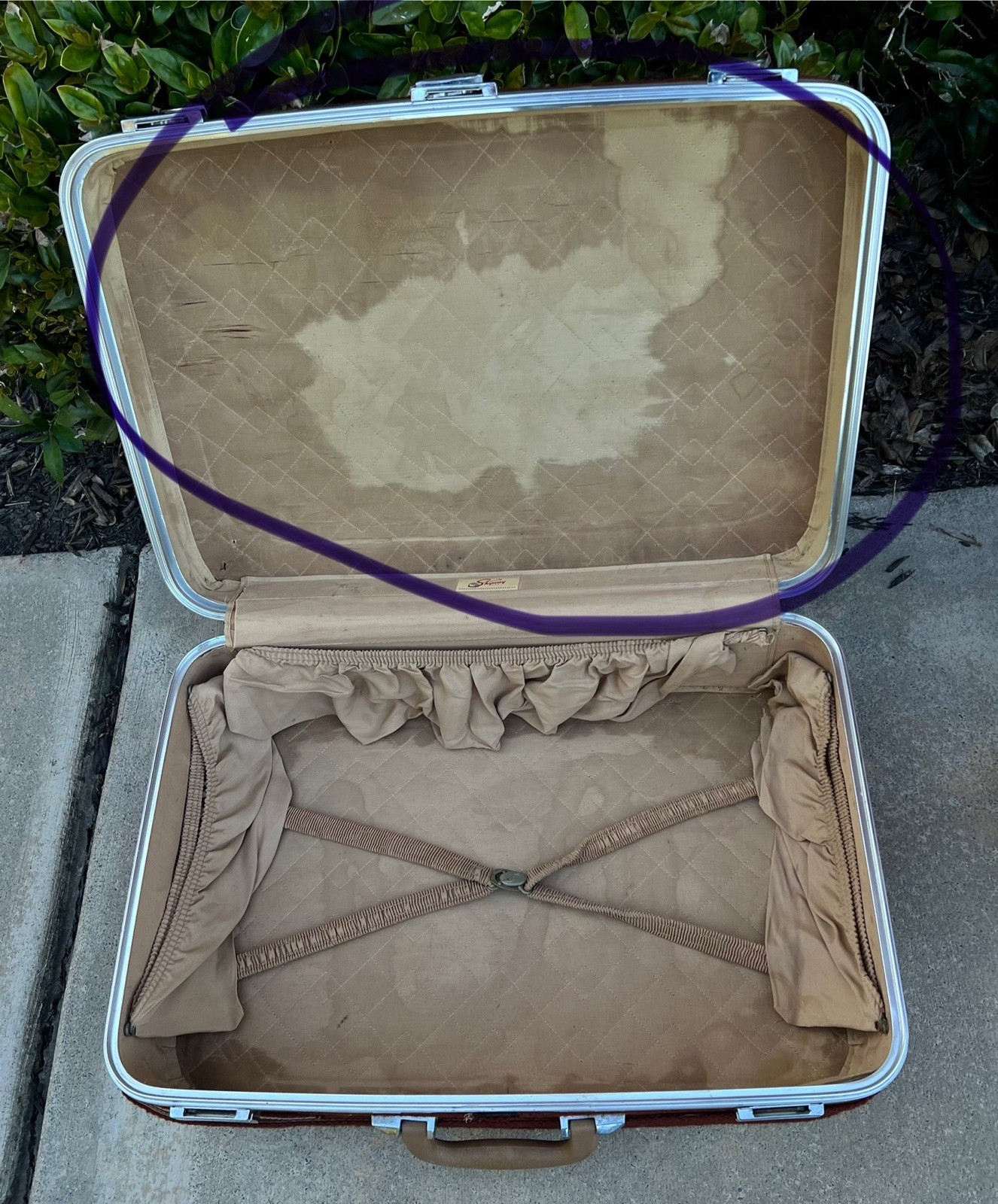 Vintage 1970’s Skyway Brown Tweed 2pc Med & Sm Suitcases W/Wheels- Pls Read!