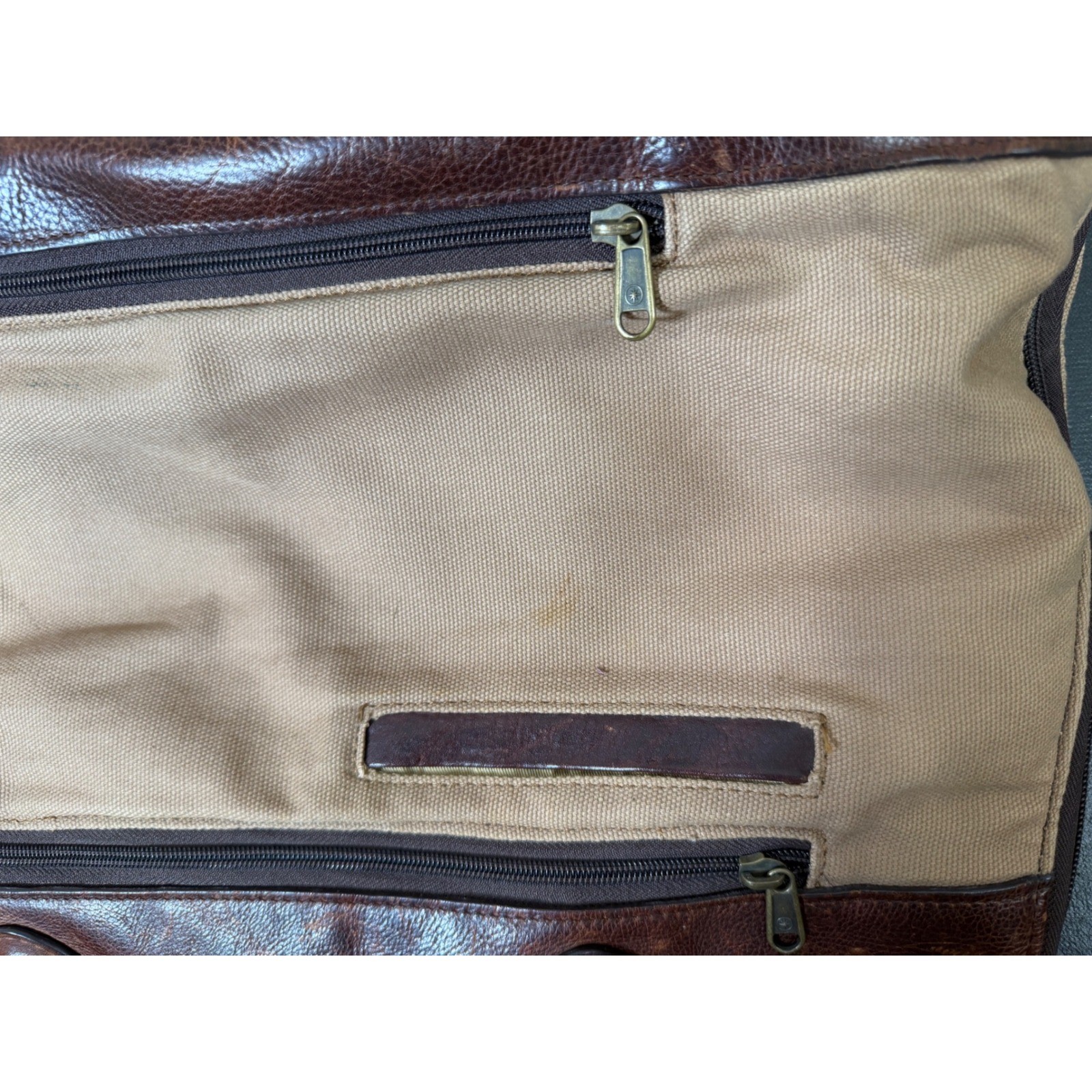 Duluth Trading Co Travel Bag Unisex Large Brown Vintage Canvas Leather Trolley