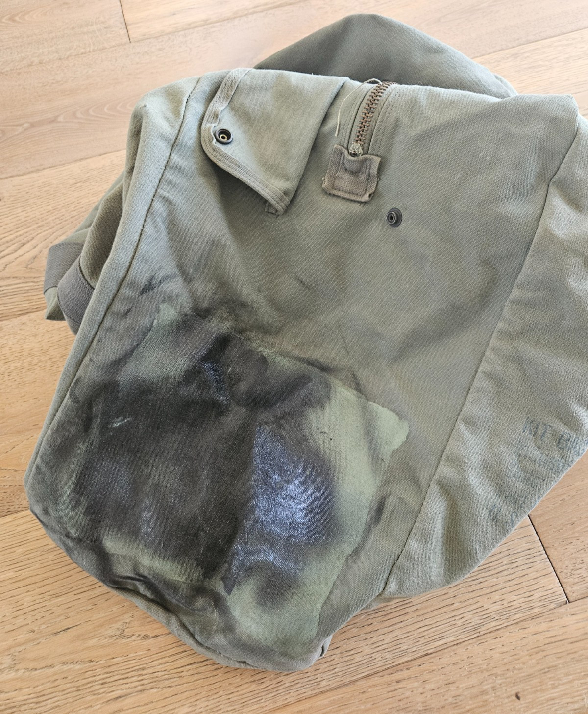 Vintage US Military Flyers Kit Duffel Bag OD Green Canvas Flight Gear 1980’s era