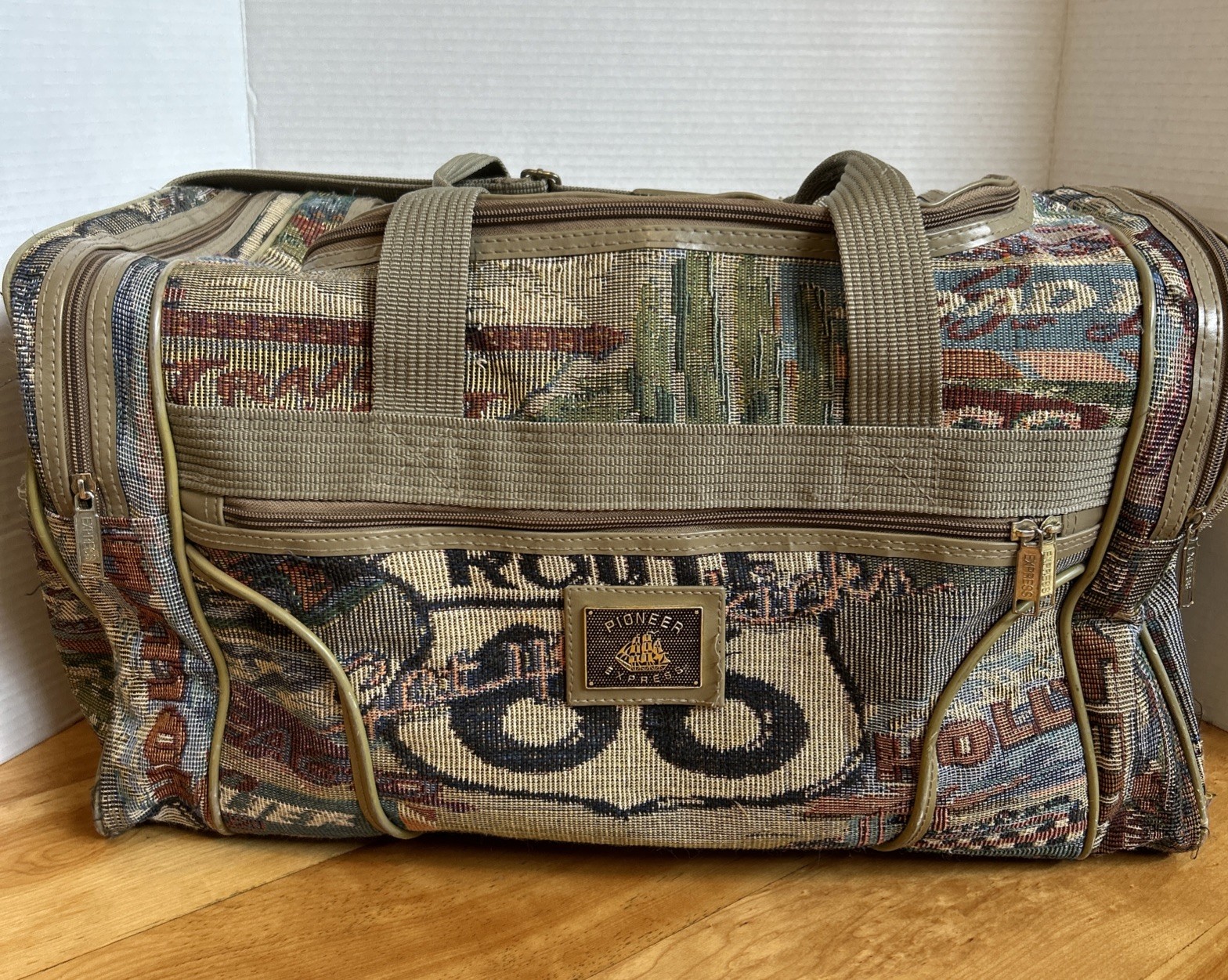 Retro Pioneer Express Weekend Duffle Bag Route 66 Tapestry Carry Suitcase ECO