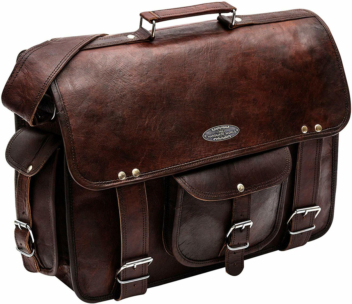 New Leather Messenger Bag Vintage Laptop Office Bag Leather Travel bag for Men