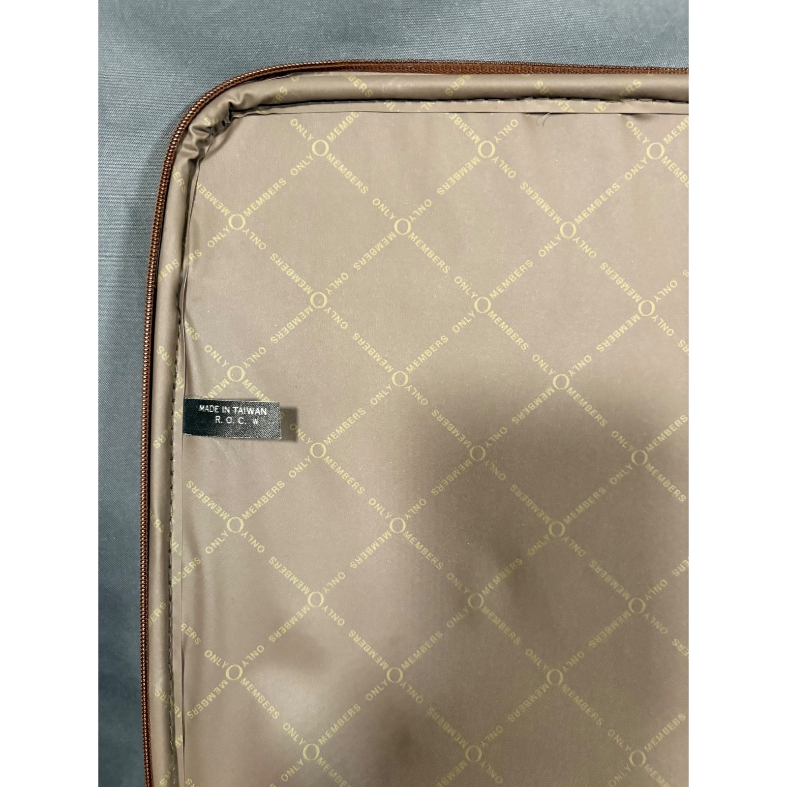 Vintage Members Only 3 Piece Luggage Set Brown Tweed Suitcase Garment Carry On