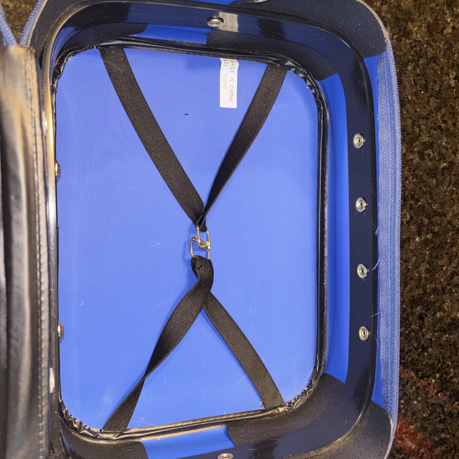 VTG Blue Going to Grandmas Kids Suitcase Mercury Luggage Animal Circus Train