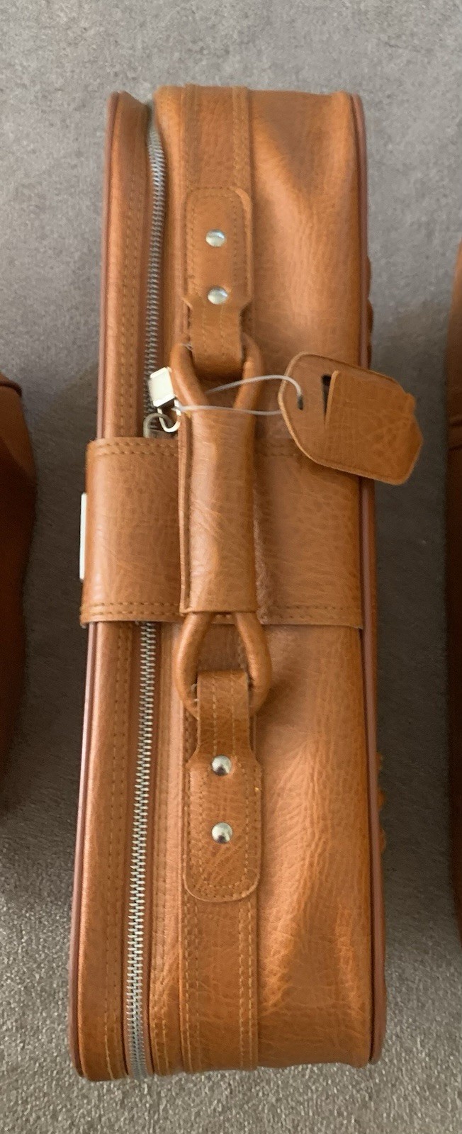 Vtg Luggage “World Traveler” Faux Textured Leather 3 Piece Set Stackable