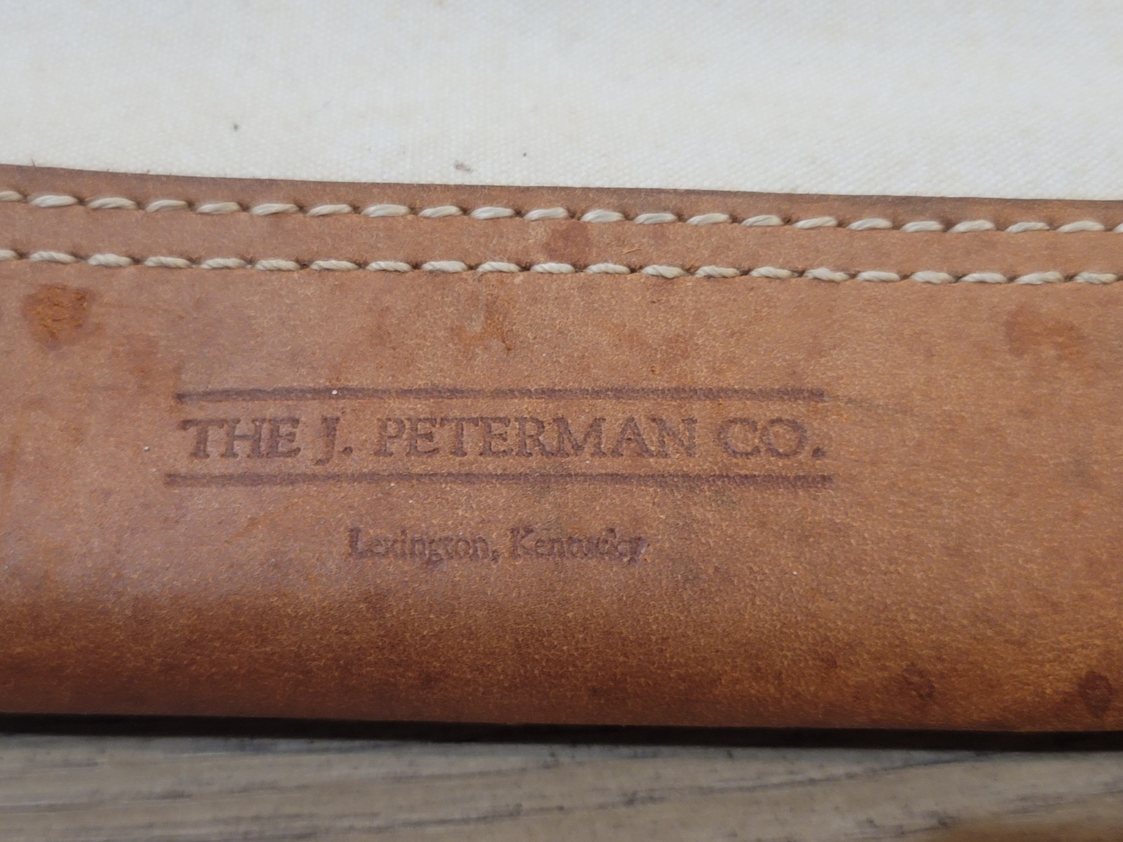 J. Peterman Company Vintage Canvas Leather Duffle Bag 17.5×8.5×13