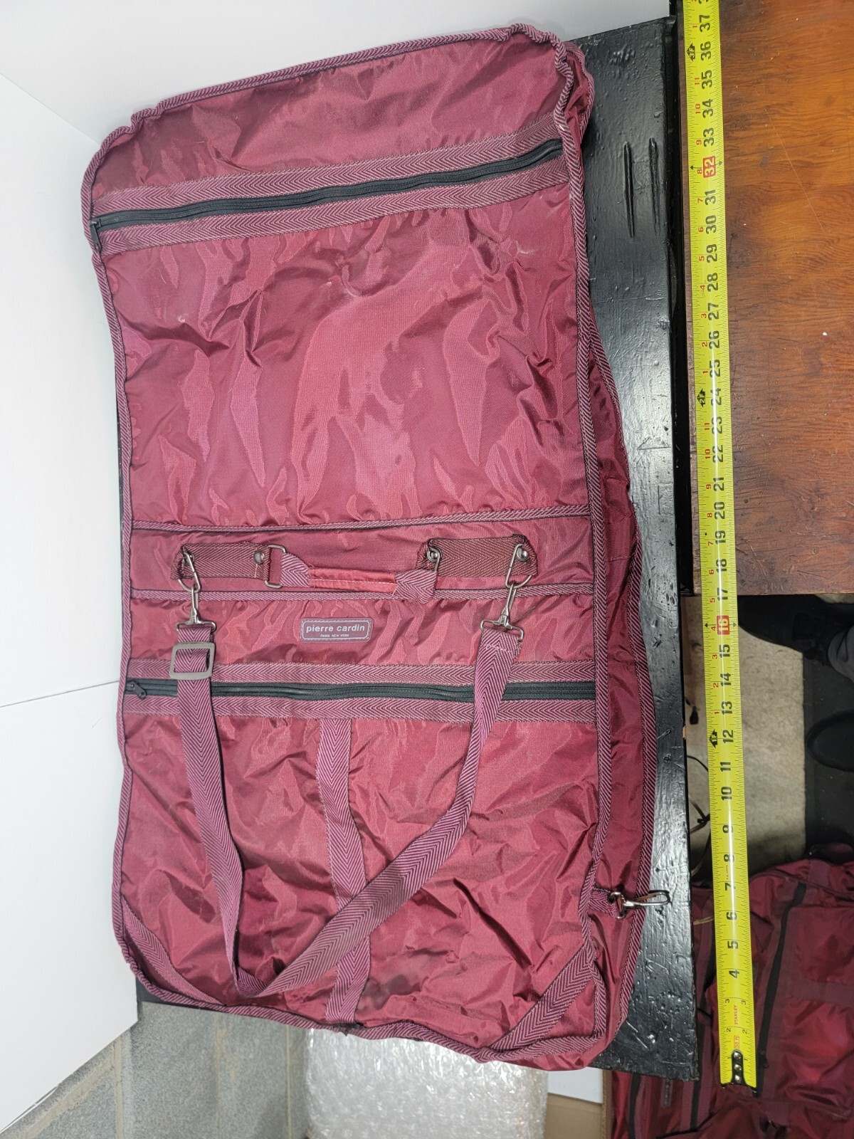 VTG Pierre Cardin Soft Sided 4 piece Luggage Set Burgundy