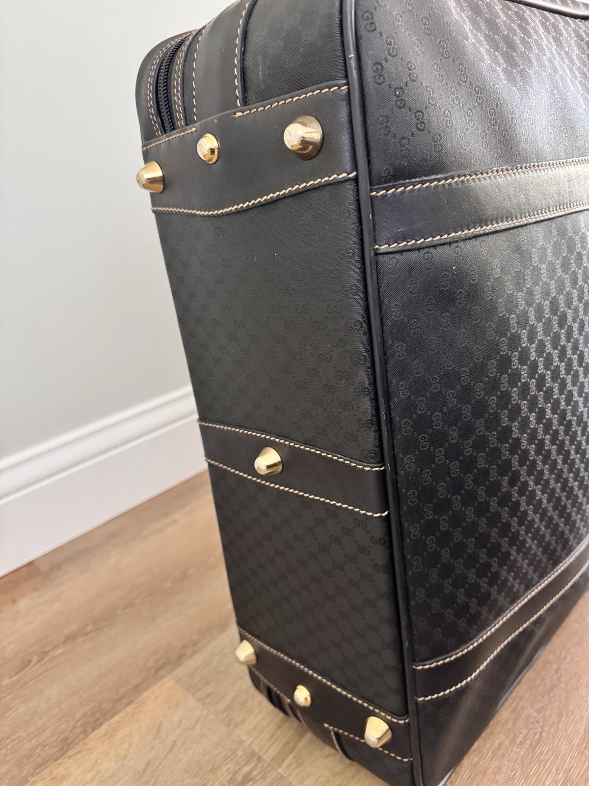 Gucci GG Luggage Authentic Monogram Canvas Excellent Condition Chocolate Brown