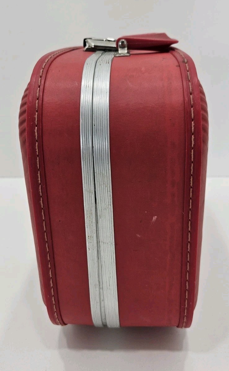 Vintage Trojan Luggage Co. Going To Grandma’s Suitcase Girl Red With Red Lining
