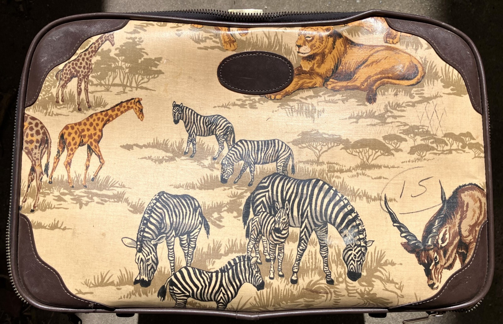 RARE Vintage LARK Abercrombie & Fitch Safari Animal Print Suitcase Bag
