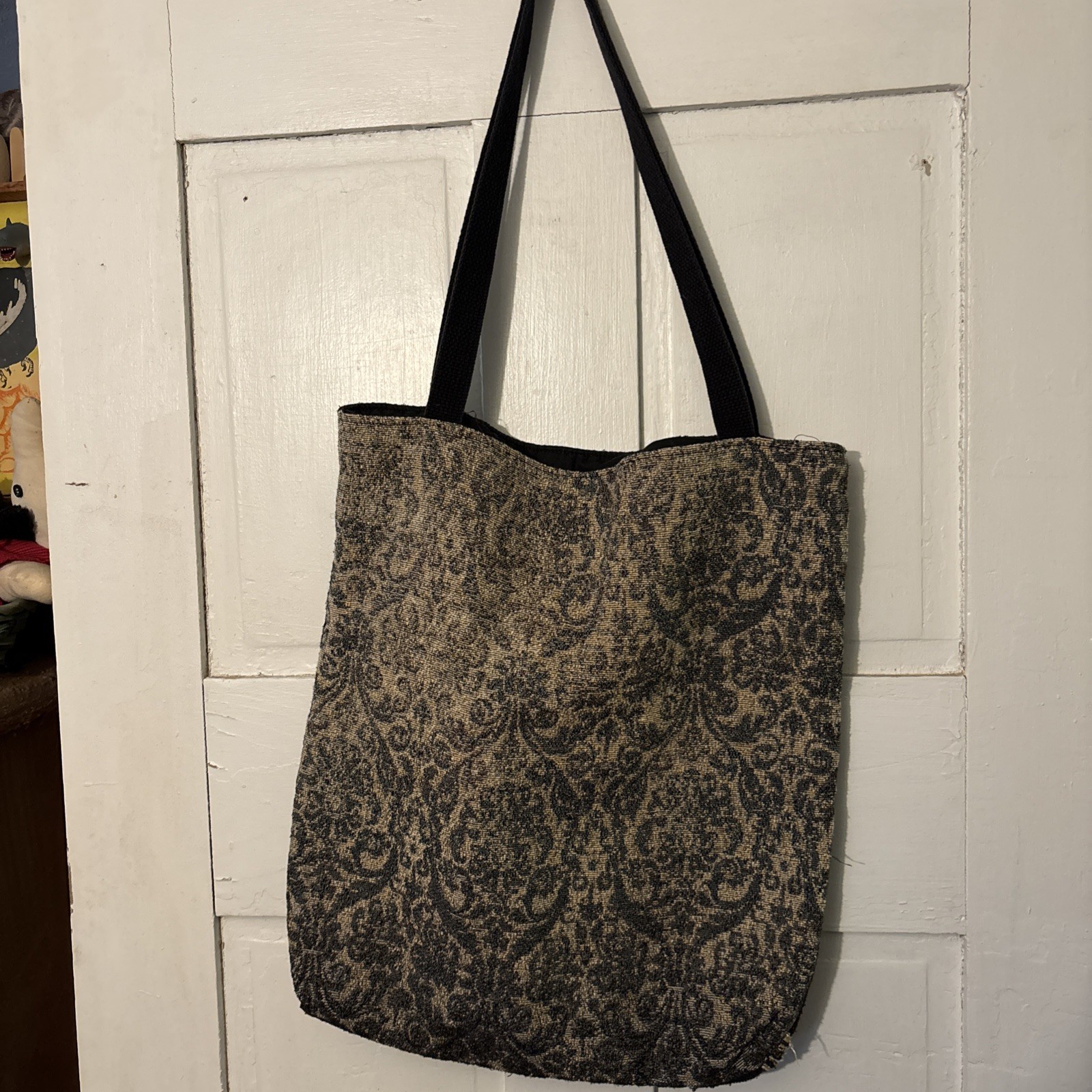 Raven Tapestry Style tote bag, Vintage Style, Lined With Black Cotton