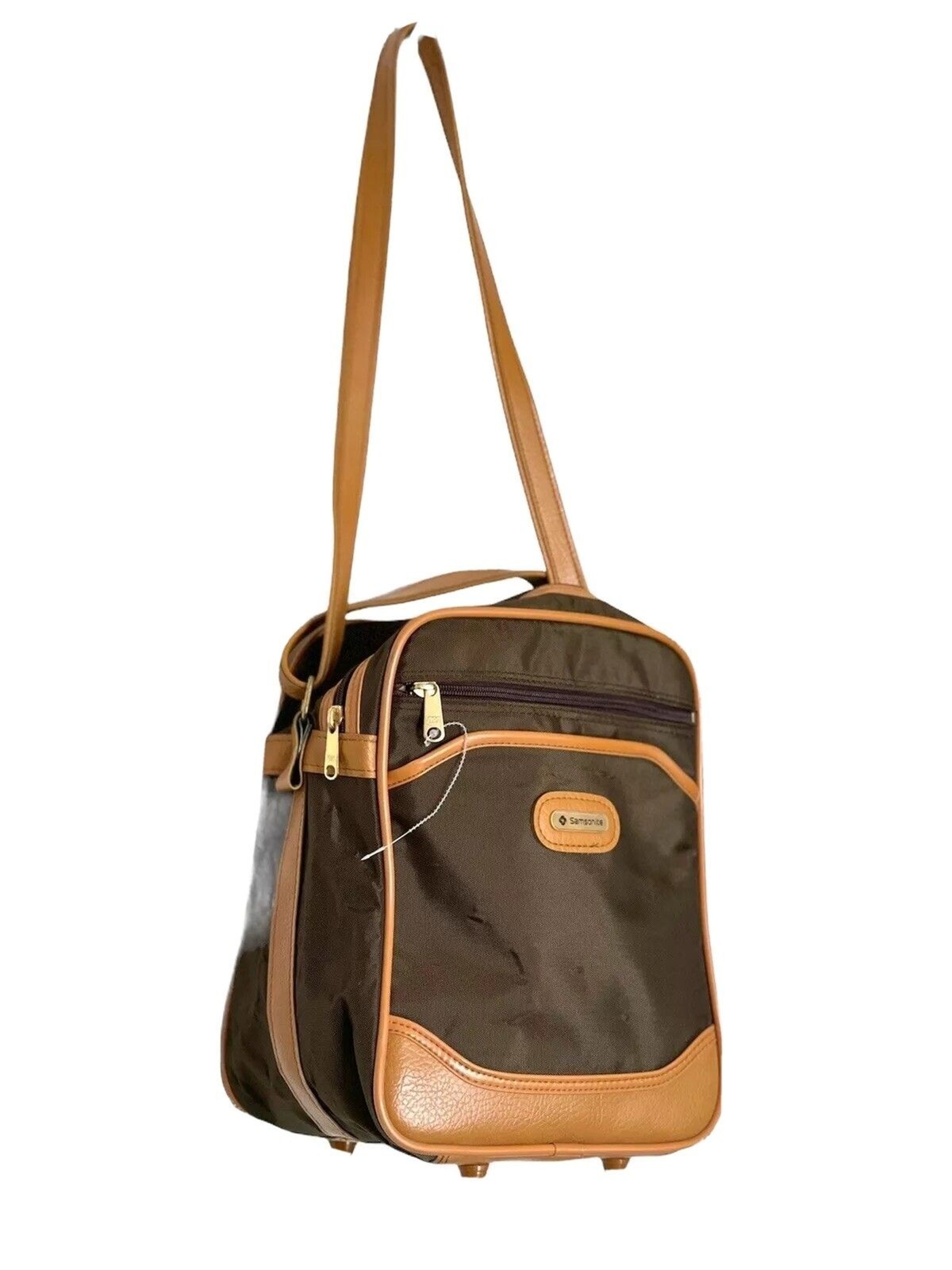 Vintage 80s Samsonite Carry On Bag Retro Messenger Tote Y2K Grandpa-core Travel