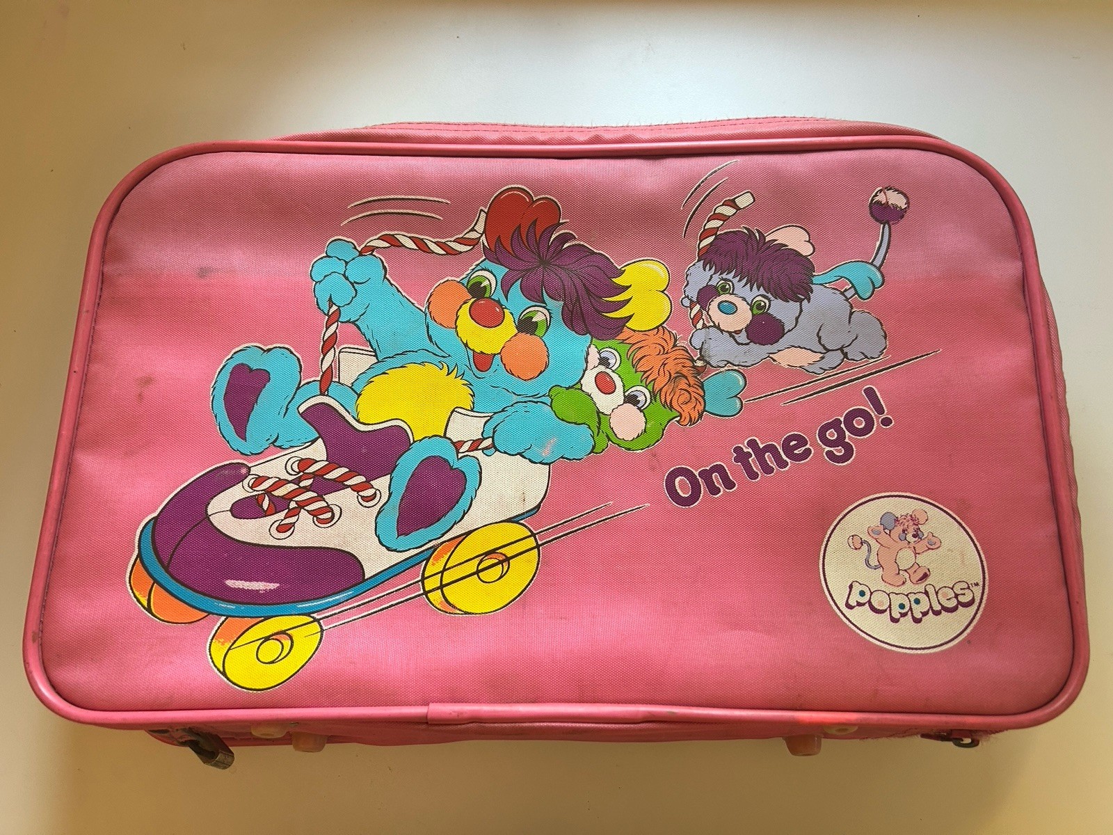 Popples On The Go Suitcase 1986 Vintage Pink Travel Bag Good Zipper