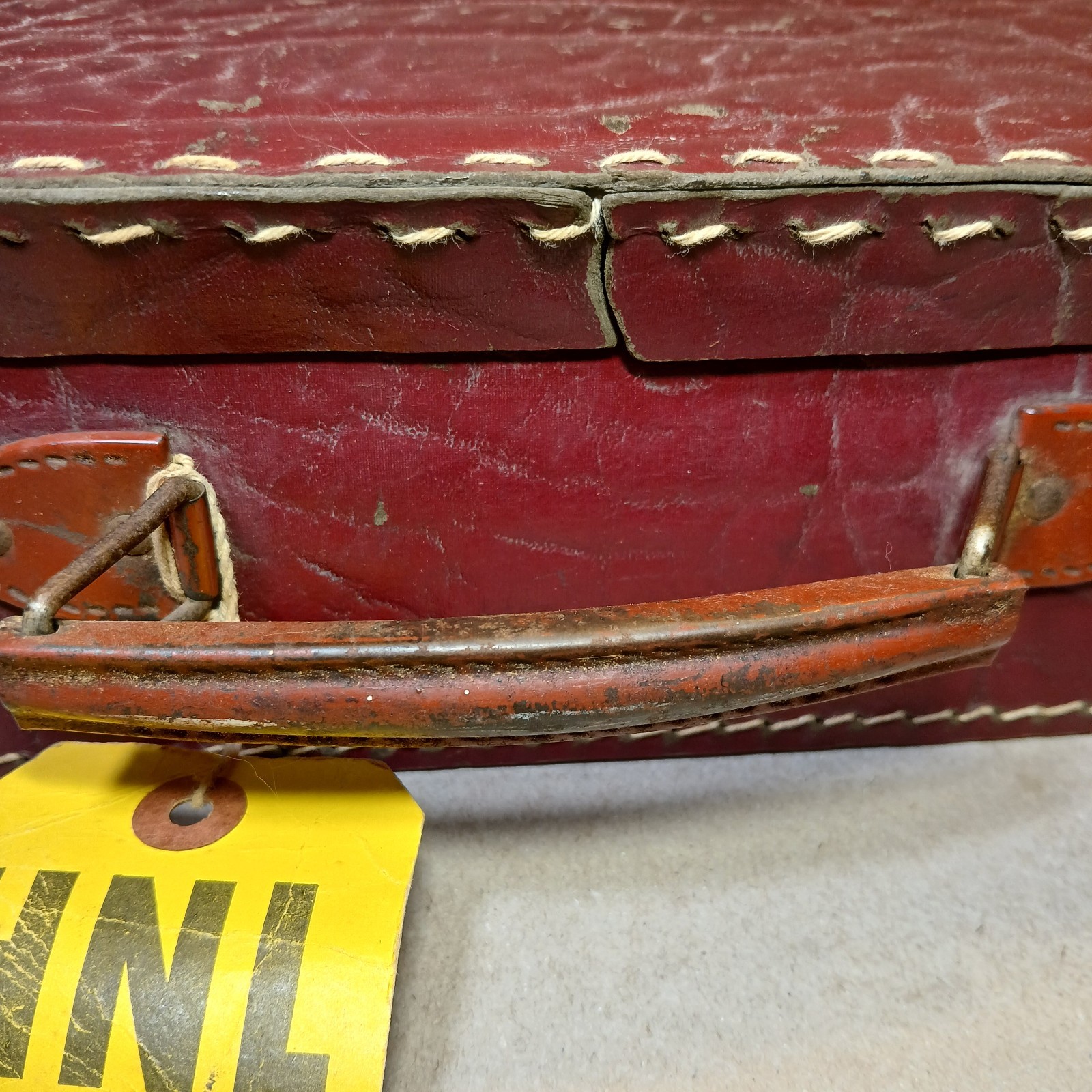 Vintage 1945 Airline Suitcase w/ Travel Stickers Burbank to Honolulu WWII HNL