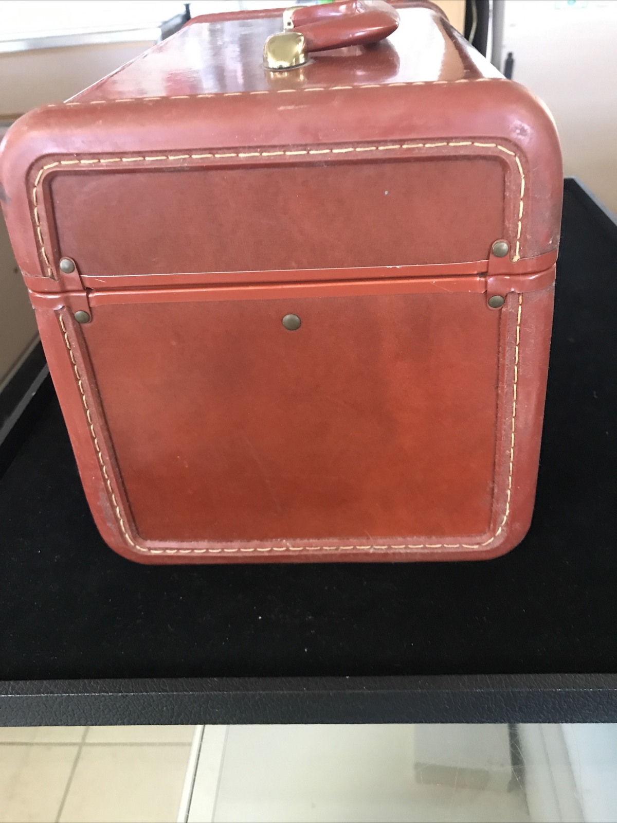Vintage Samsonite Suitcase Camel Brown Luggage Train Travel Shwayder Case Used