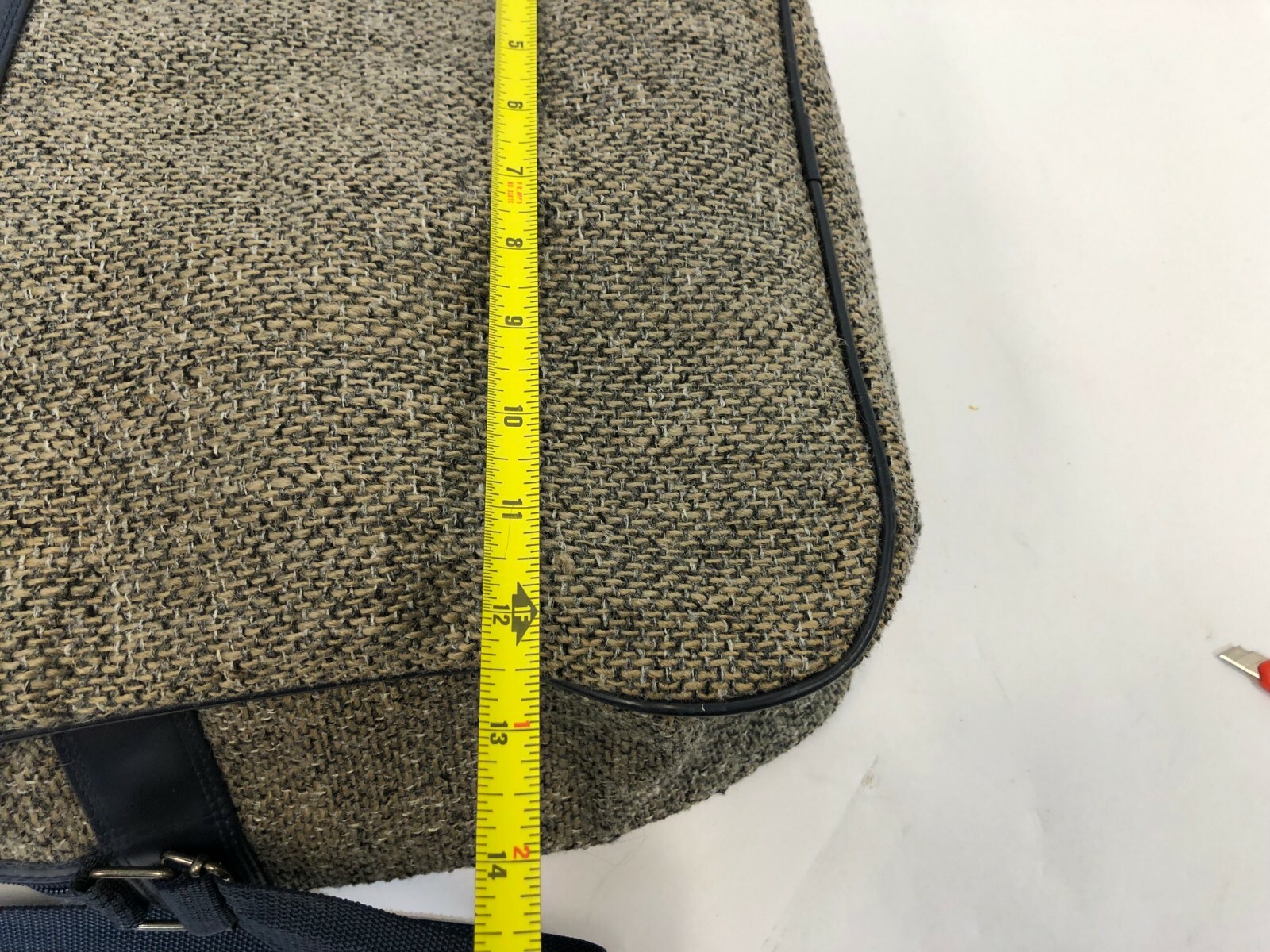 Vintage Pierre Cardin 1970 Gray Tweed Adjustable Strap Luggage Overnight Bag