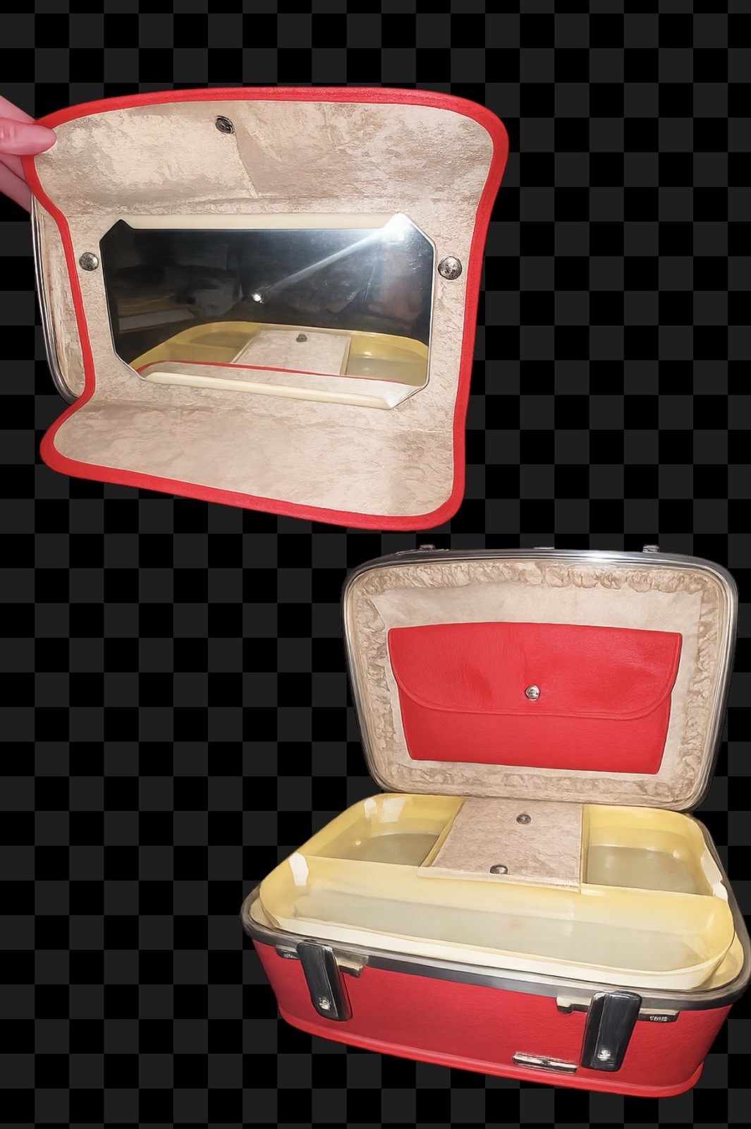 Vintage 1960s AMERICAN TOURISTER Tiara Travel Makeup Case Complete w Accessories