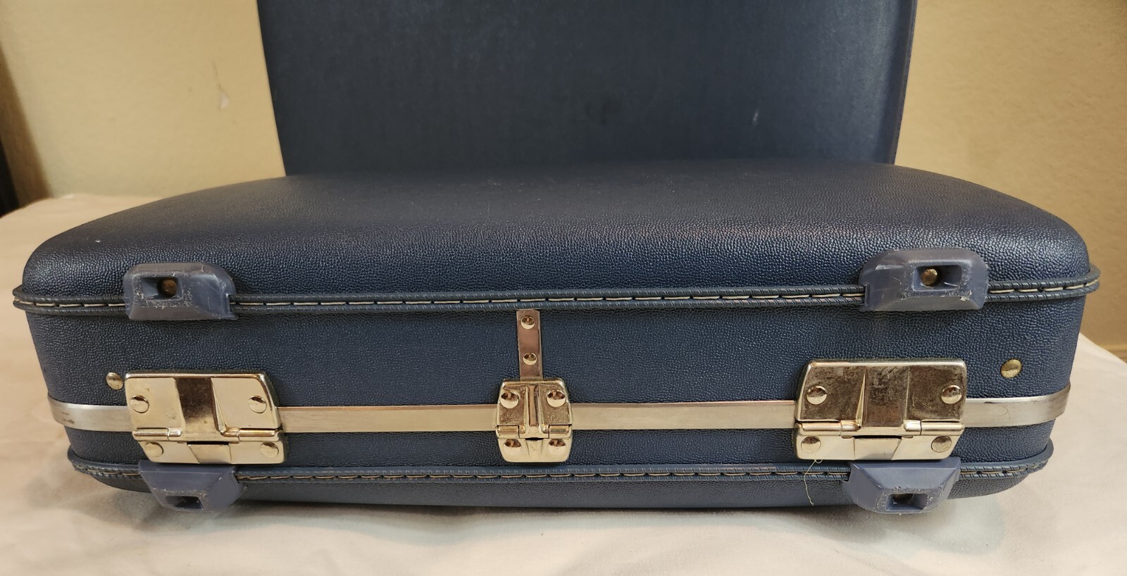 Samsonite Saturn Blue Luggage Hard Shell Train Case Suitcase (Set of 3) VTG