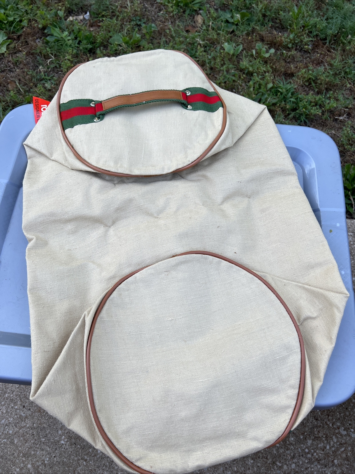 Mr Roberts Luggage Round Duffle Bag Vintage Stripe NOS Holdall Carryall 25×11