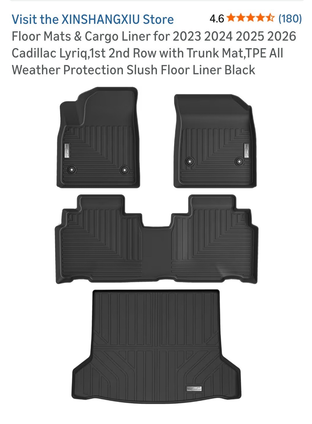 Floor Mats & Cargo Liner for 2023 2024 2025 Lyriq , 1st 2nd Row with T…