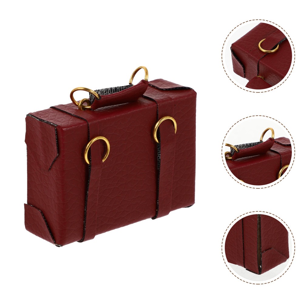 1pc Miniature Luggage Vintage Luggage Bag Mini House Decoration